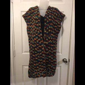 NEW Crocheted, Long Cardigan & Hat Set- Size M-L